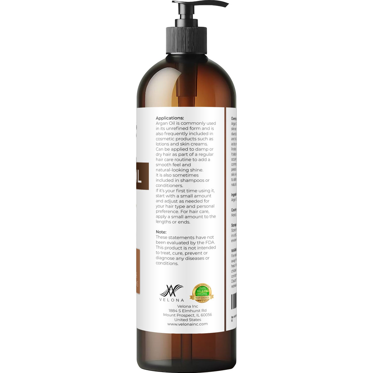 Argan Oil - 8 fl oz, Cold Pressed, Unrefined, with Pump