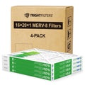 16x20x1 Air Filter 4 Pack, MERV 8 Pleated HVAC Furnace Filter