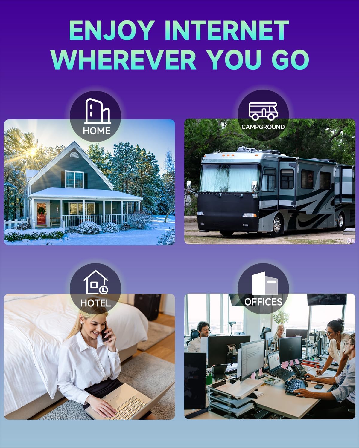 WiFi Extender Signal Booster with Ethernet Port, Wide Coverage WiFi Repeater for Home