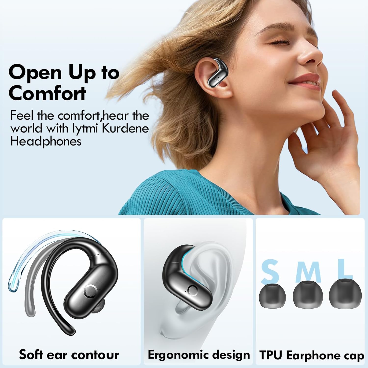 Wireless Earbuds Bluetooth Headphones Sport,Over Ear Buds with Deep Bass Sound,60Hrs Playtime Earphones Redesigned