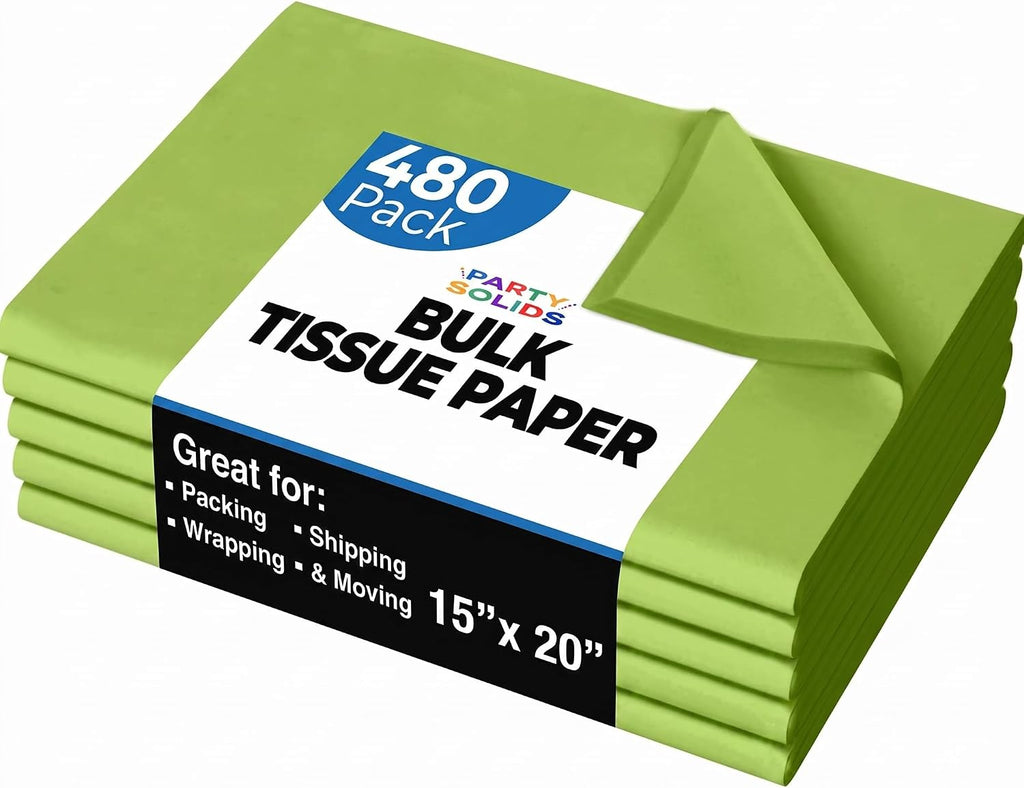 Lime Green Tissue Paper for Gift Bags 15" X 20" 480 Sheets