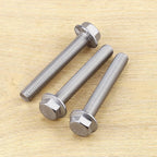 M6-1.0 x 55mm Hex Flange Bolt (2.17" Thread Length), DIN6921, Serrated Locking Flange, 304 Stainless Steel, UNC Full Thread, 20-Pack