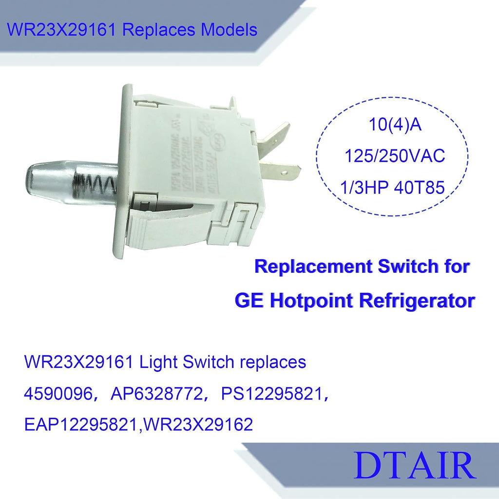 DTAIR WR23X29161 Fresh Food Door Light Switch Replacement for GE Refrigerator WR23X29162 4590096 PS12295821