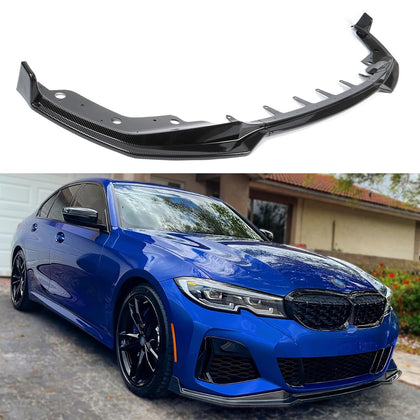 Front Lip Fits BMW G20 330e 330i M340i M-Sport 2019-2022, Carbon Fiber Look