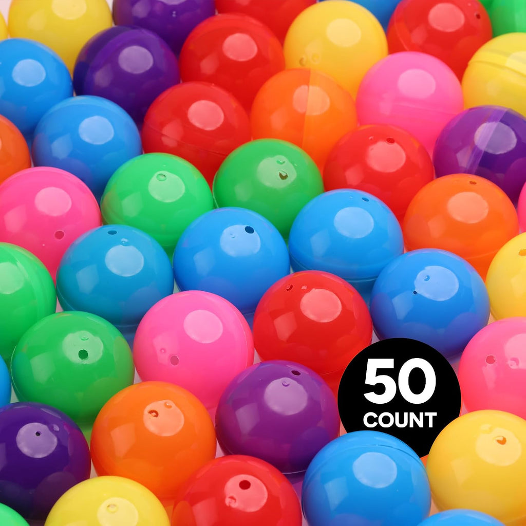 Capsule Vending Machine 2" Assorted Colors Round Capsules Empty - 50 pcs