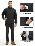 Mens Lightweight Softshell Jacket Fleece Lined Waterproof Tactical