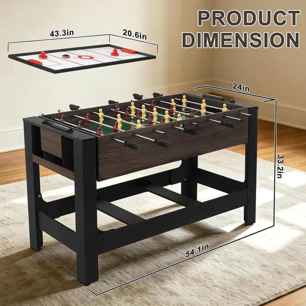 54" 4-in-1 Swivel Multi-Game Table -Combo Game Table Set for Kids, Adults - Indoor and Outdoor Arcade Sports Table