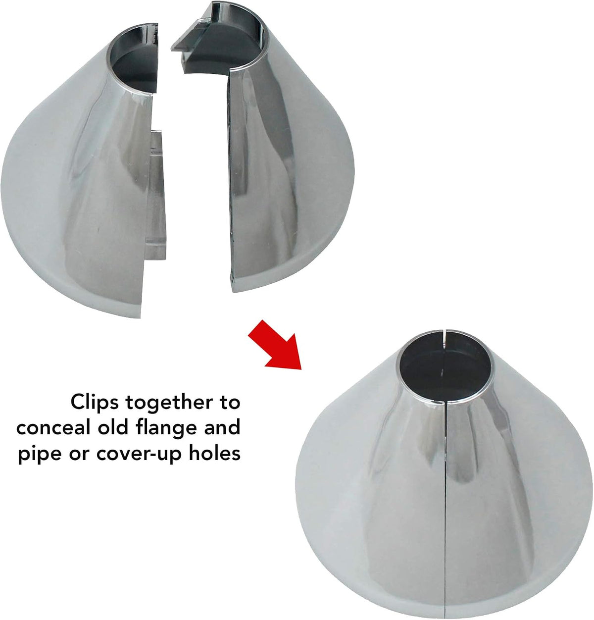 KEENEY K857-21 Clip on Deep Flange Cover for 1/2 in. Pipe, Silver