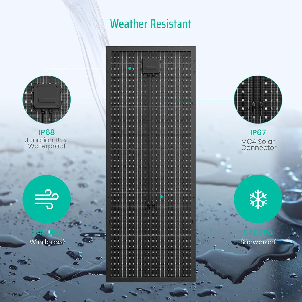 Bifacial 100 Watt Solar Panel, 12V 100W Monocrystalline Solar Panel Panel High Efficiency Module Monocrystalline