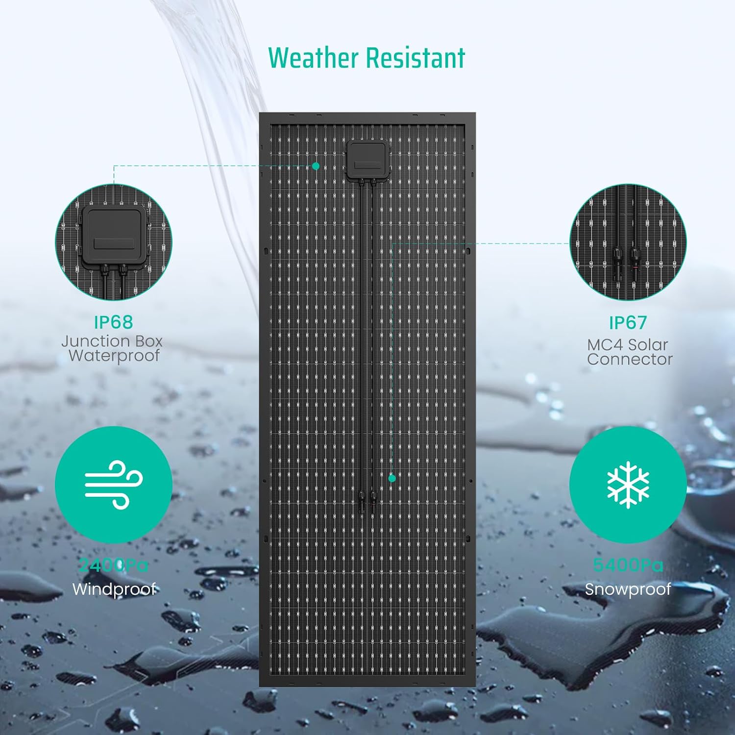 Bifacial 100 Watt Solar Panel, 12V 100W Monocrystalline Solar Panel Panel High Efficiency Module Monocrystalline