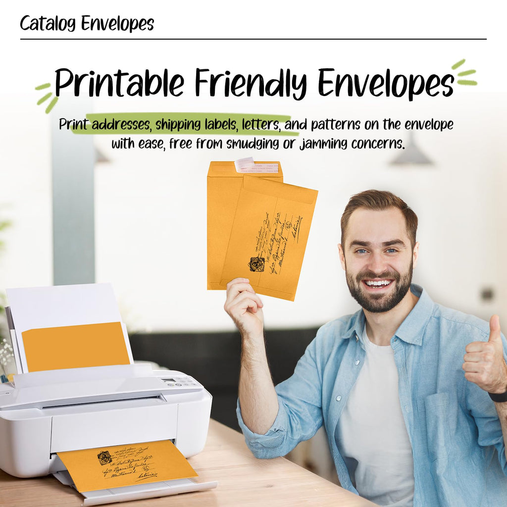 6x9 Catalog Envelopes 50 Pack Yellow Manila Envelopes Gummed