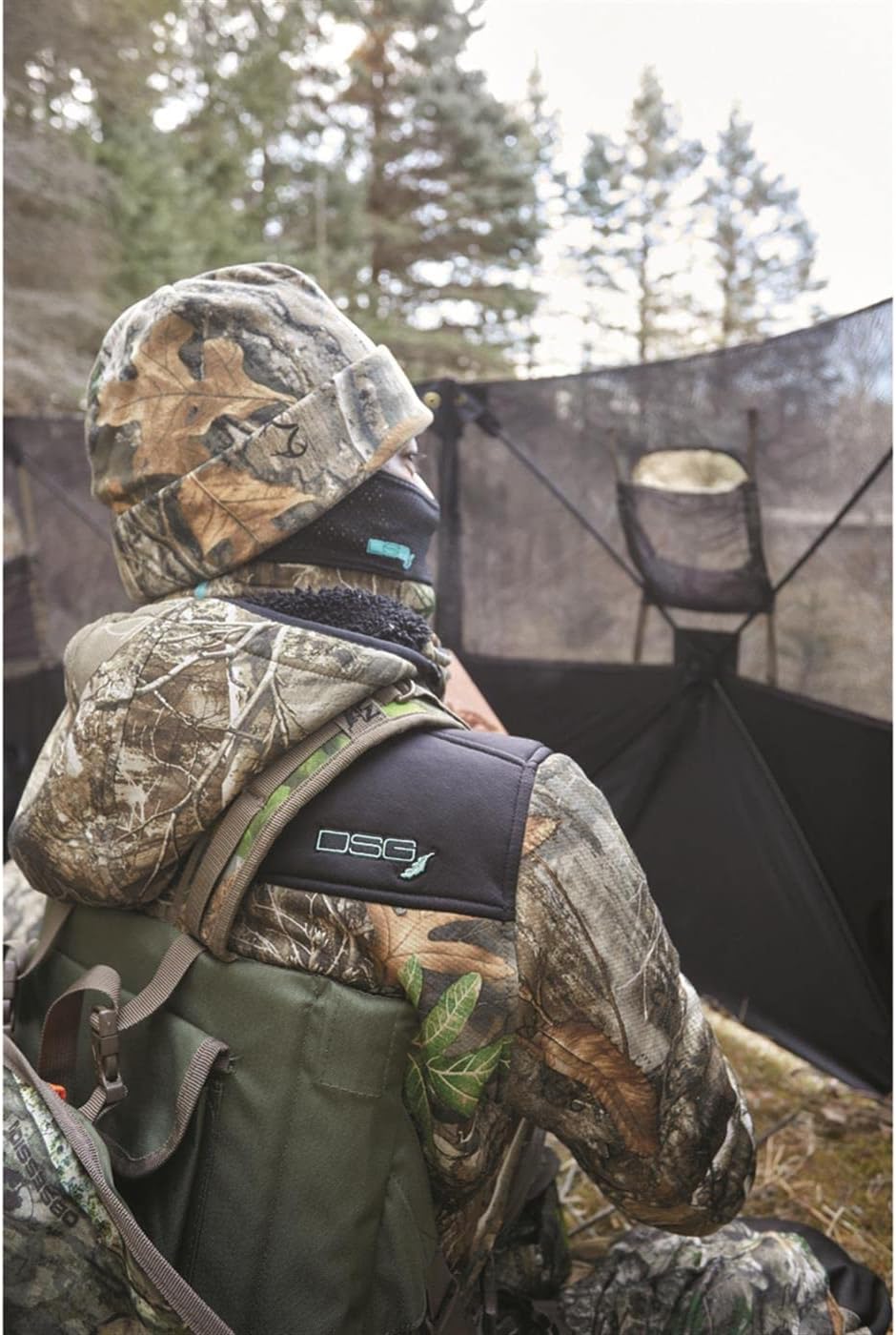 Dual Hub Turkey Hunting Ground Blind, 1-2 Person Tent, Duck, Deer Hunting Gear Equipment Accessories, 36"x 36"