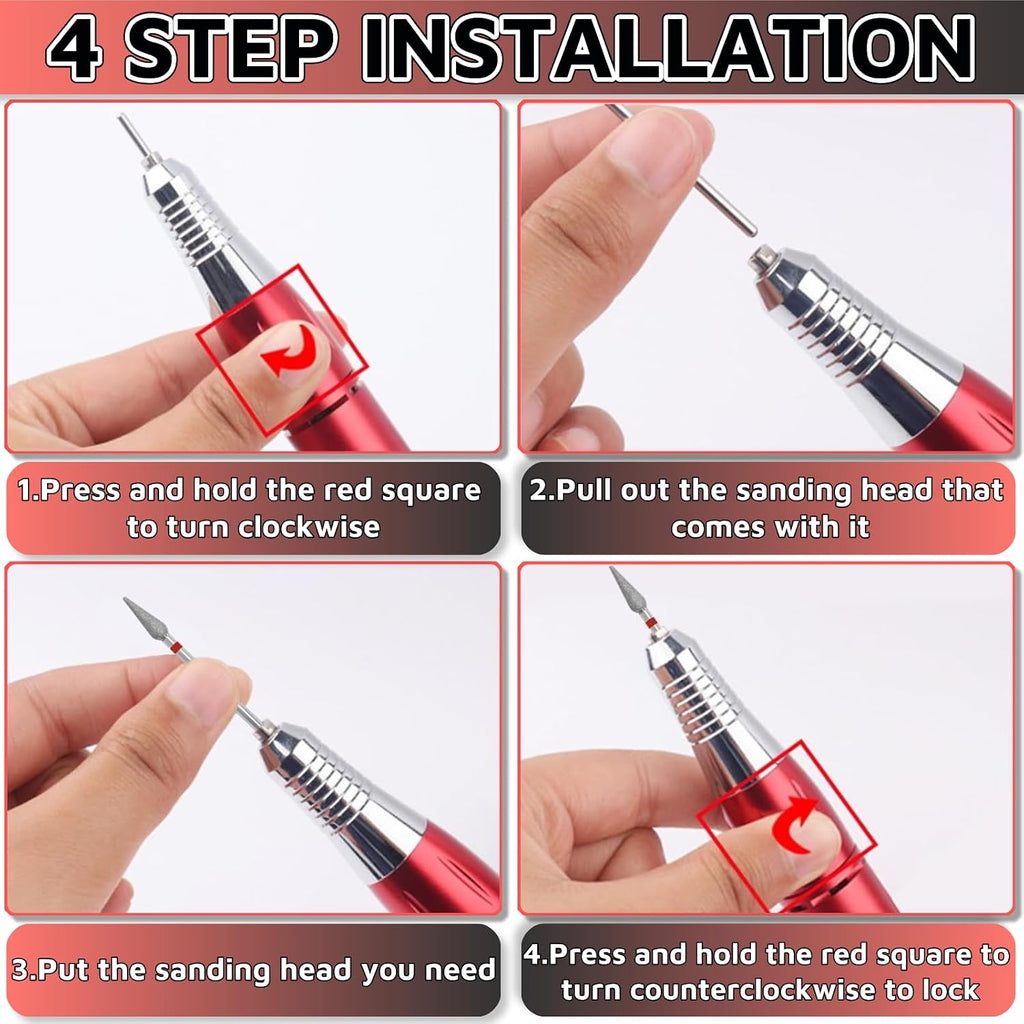 Russian Manicure Drill Bits 30PCS，Electric Nail Drill Bits Nail Drill Bit Set，Cuticle Bit for Nail Drill，Cuticle