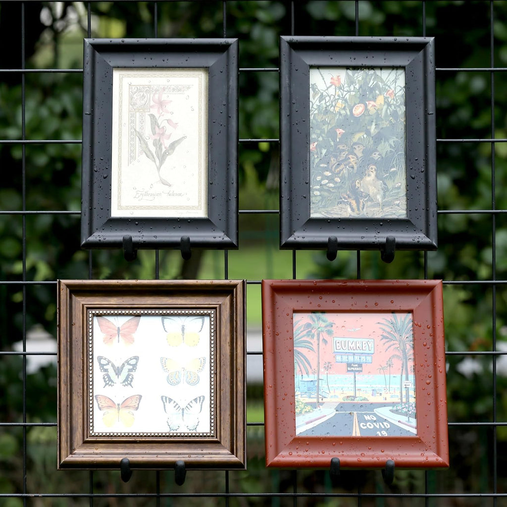 8 Pack Black Gridwall Picture Hooks for 3 Inch Grid Panels | Vinyl Coated Metal Hangers for Retail Display, Art