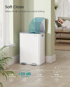 Trash Can, 2 x 8 Gallon (2 x 30 L) Dual-Compartment, Soft-Close