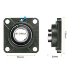 uxcell 2pcs UCF209-28 Pillow Block Bearings 1 3/4 in Bore Self Alignment
