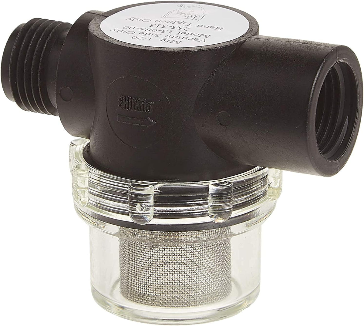 Shurflo 255-213 1/2" MNPT x FNPT Inline Strainer for 2088 Series Pumps