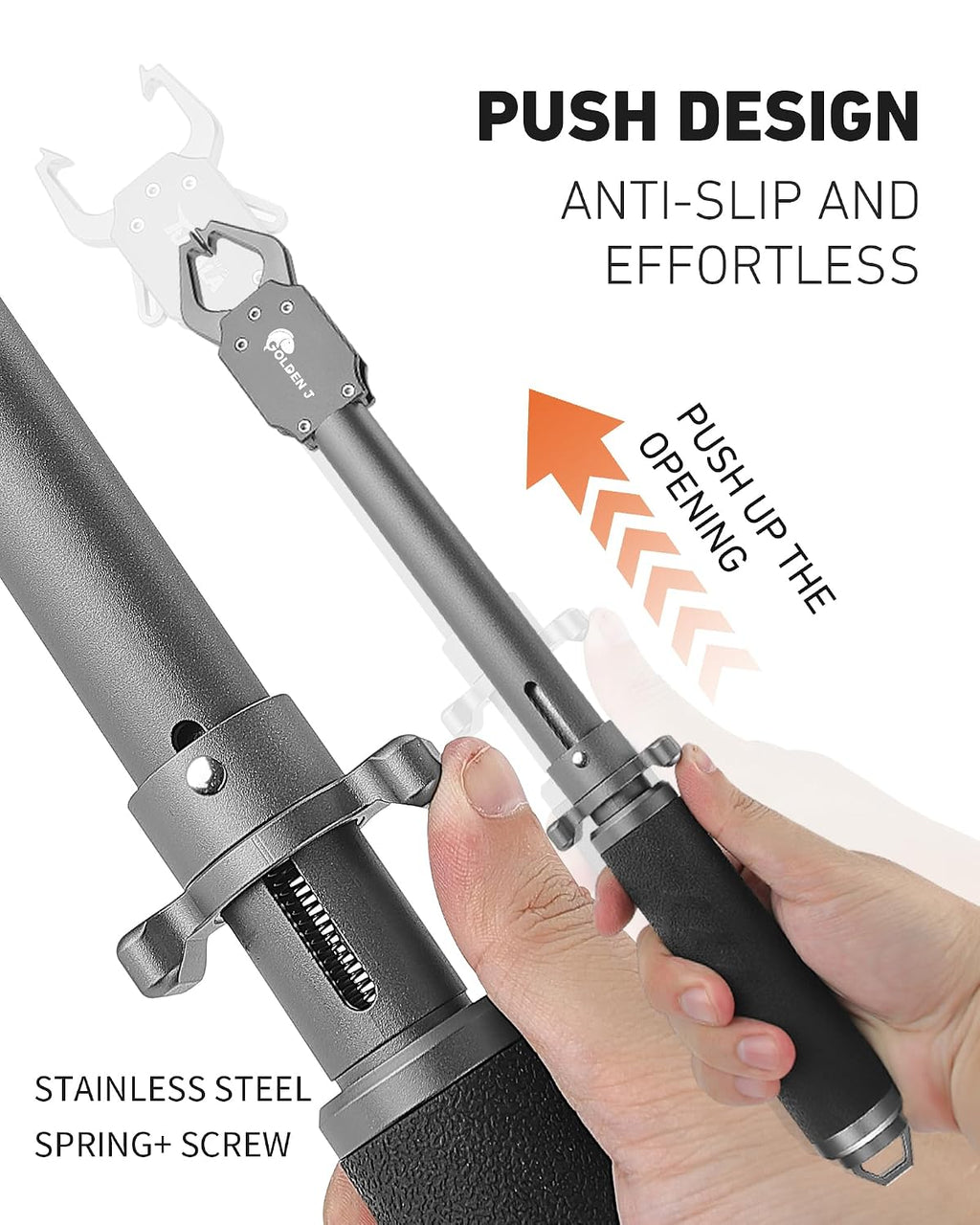 16" Fish Lip Gripper - Heavy-Duty & Saltwater Proof, Aircraft-Grade Aluminum Alloy, 60LB Capacity, Non-Slip 360° TPR