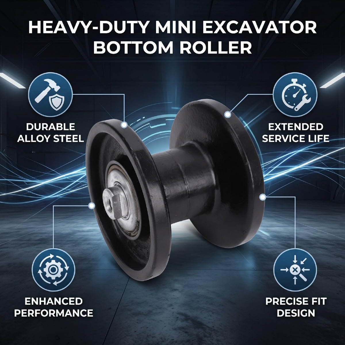 Eminchu Mini Excavator Track Roller Replacement, Alloy Steel for Dj14