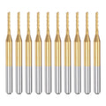 uxcell 10Pcs 1.3mm Titanium Coat Carbide End Mill Engraving Milling Cutter CNC Router Bits for PCB Machine, 1/8" Shank