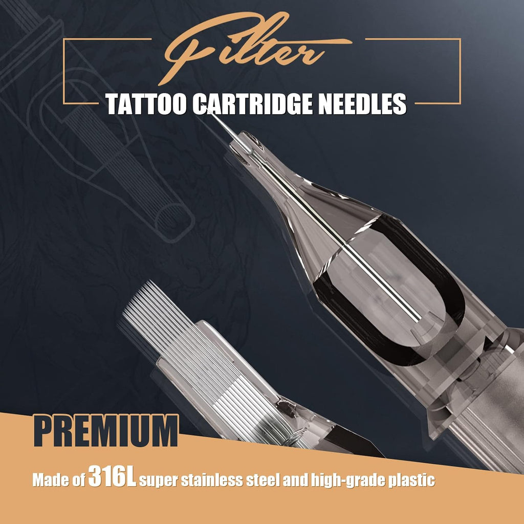 EZ Tattoo Cartridge Needles Assorted 50Pcs #10 Bugpin Curved Magnum 7RM 9RM 11RM 13RM 15RM Mixed for Rotary Tattoo
