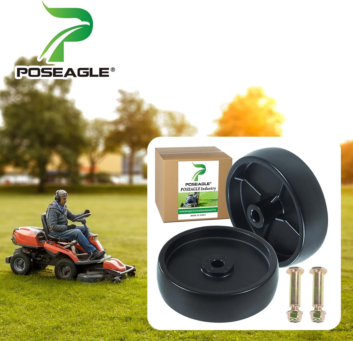 2 Pack 734-0973 Deck Wheel for Cub Cadet LT1050 XT1-LT46 Lawn Deck