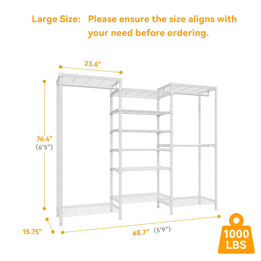 H12 Heavy Duty Clothes Rack, White