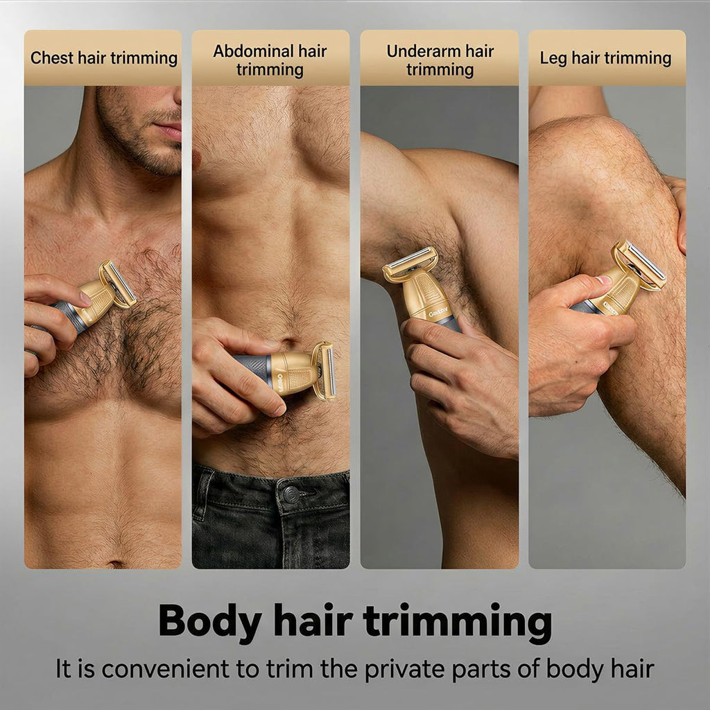 6-in-1 Professional Beard Trimmer for Men Magnetic Replacement Heads,Manscape Cordless Electric Hair Clippers, All in