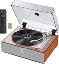 1 BY ONE Fully Automatic Record Player, All-in-One Vinyl Turntable | Automatic Repeat Function, Remote Control, Built
