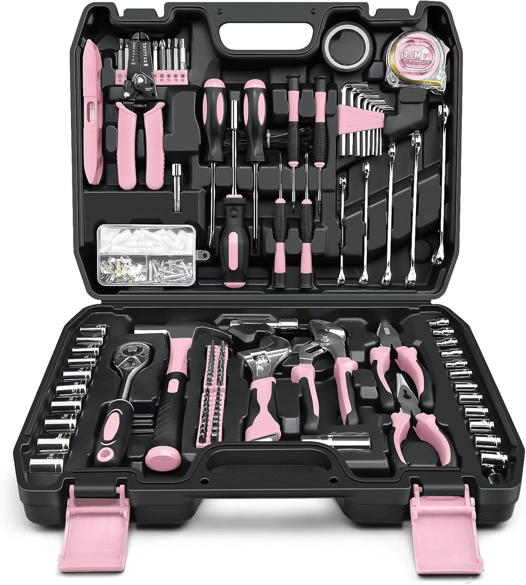 Home Tool Kit 281-PCs - General Basic Home Auto Repair Tool Kits - Complete Portable Hand Tool Sets for Women - Tool
