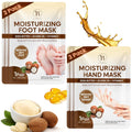 Moisturizing Hand & Foot Mask Set with Shea Butter, Jojoba Oil & Vitamin E, Foot Mask for Dry Cracked Feet & Hand