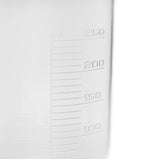 12PK Plastic Beakers, 250ml - Polypropylene Plastic - Raised Graduations, Tapered Spout - Euro Design