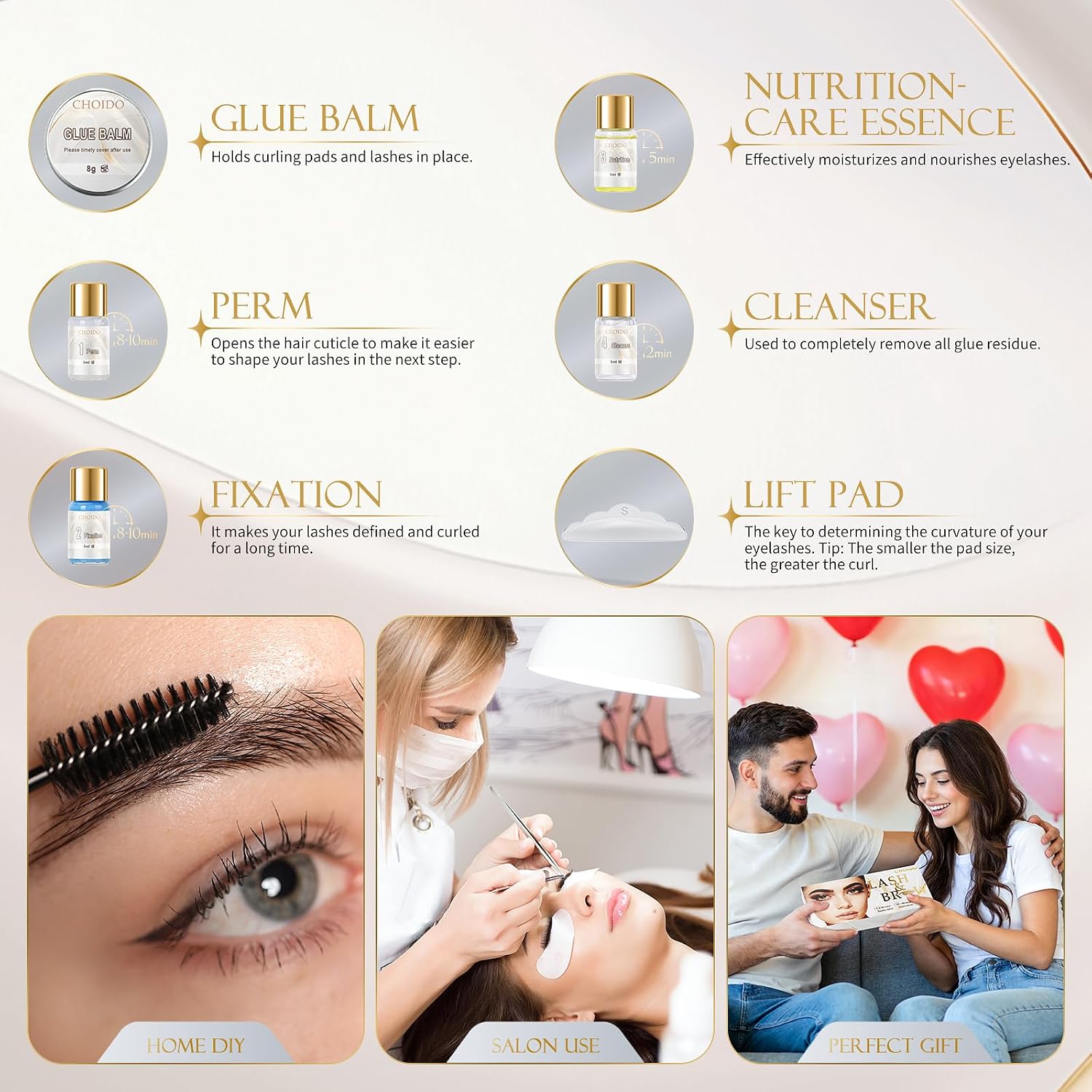 Lash Lift Kit & Brow Lamination Kit, 2 in 1 Professional Eyelash Curling and Eyebrow Lamination Set, DIY Eyelash Perm