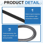PATIKIL 2pcs 100XL Rubber Timing Belt 50 Teeth 10mm Width 5.08mm Pitch Synchronous Closed Loop Geared Drive Belt Black for Industrial