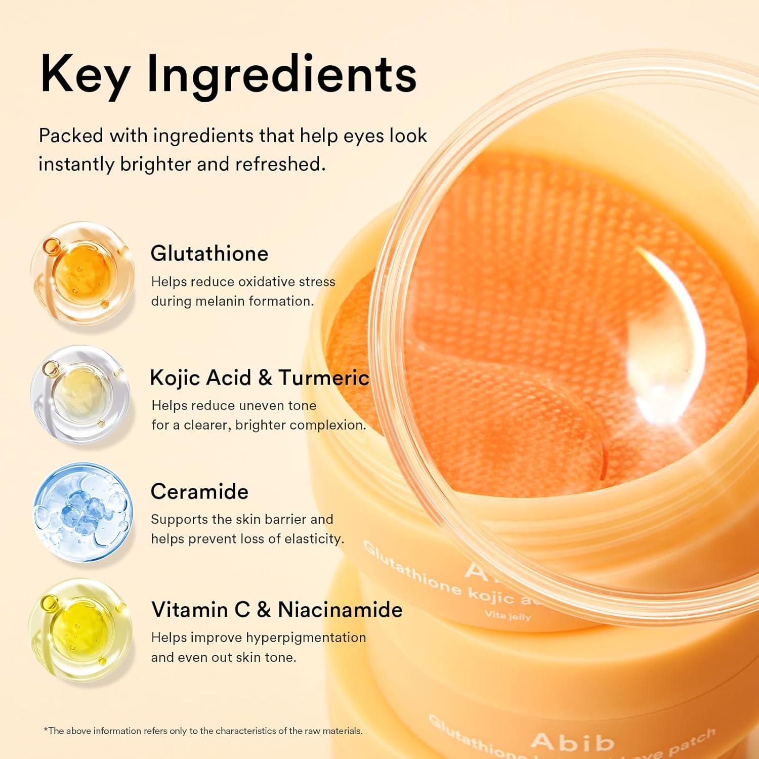 Glutathione Kojic Acid Eye Patches for Radiance Dark Circles & Dark Spots, with Tone-up Jelly, 60 Count, Korean Skin