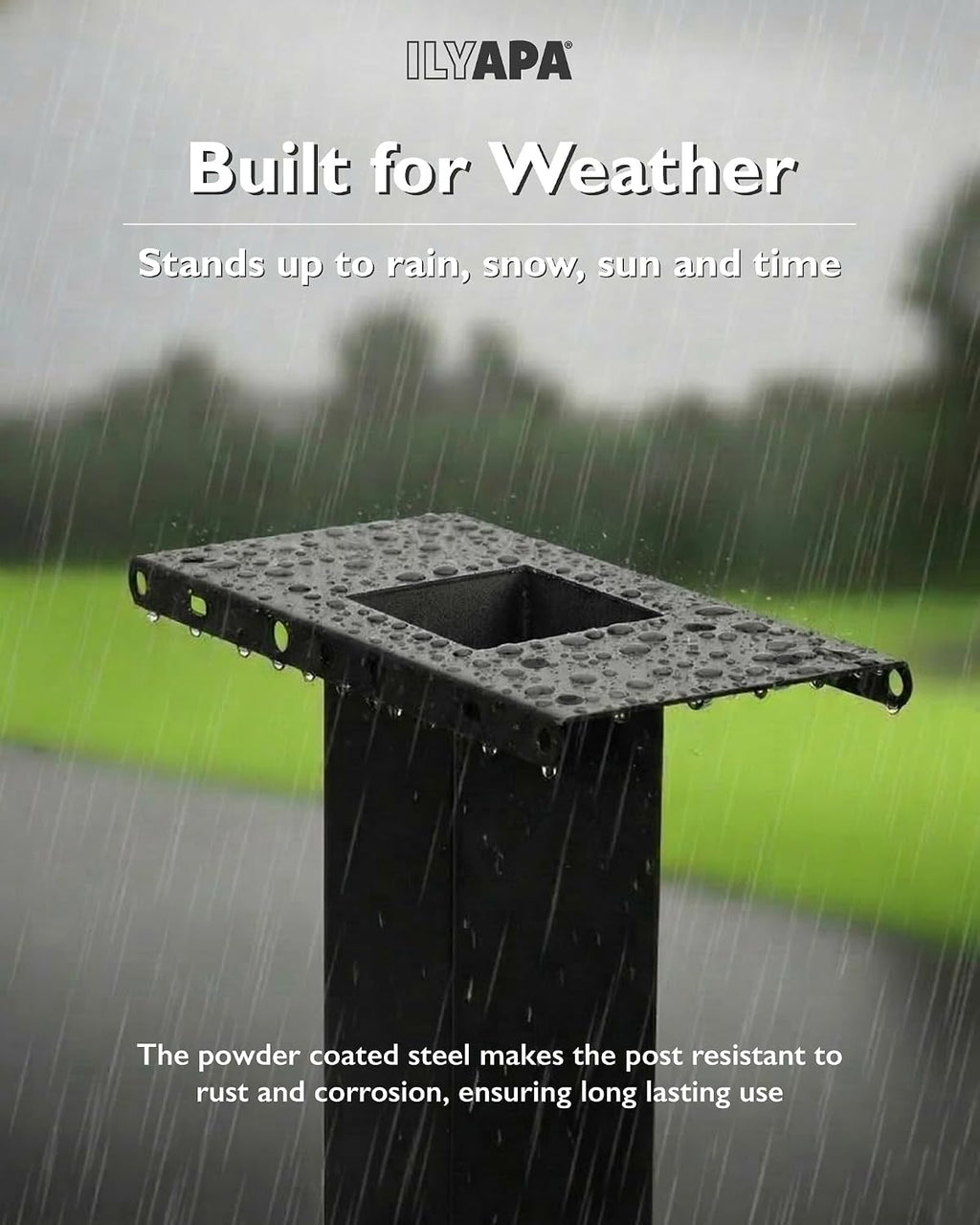 No Dig Mailbox Post Kit - 43x4x4 with 16 In Ground Anchors | Drive In Ground Anchors, Two Universal Mounting