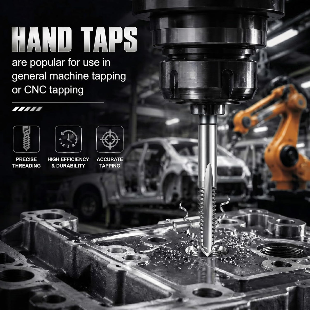 Gisafai 3 Pcs Hss Tap Set Taper Plug and Bottoming Hand Taps, 1/4"-20