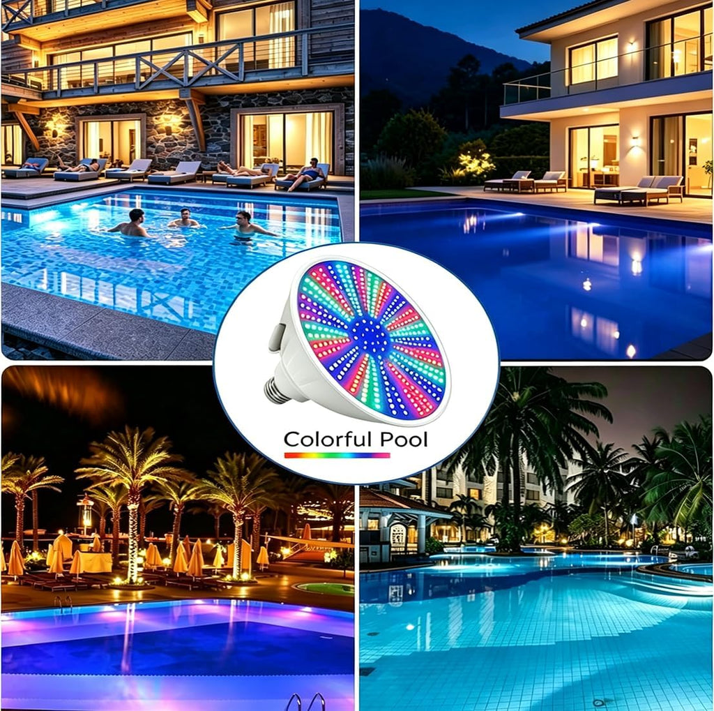 LED Pool Light Bulb for Inground Pool, 120V RGB Color Changing Underwater Pool Lights with 16 Lighting Modes, E26