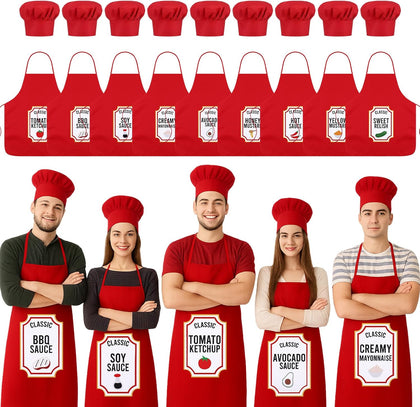 9 Set Funny Group Costume Apron with Hats