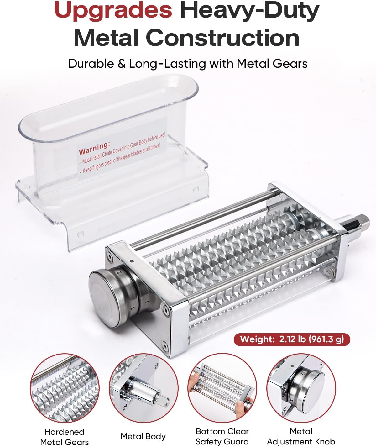 3-Adjust Stainless Steel Meat Tenderizer Attachment for KitchenAid Mixer
