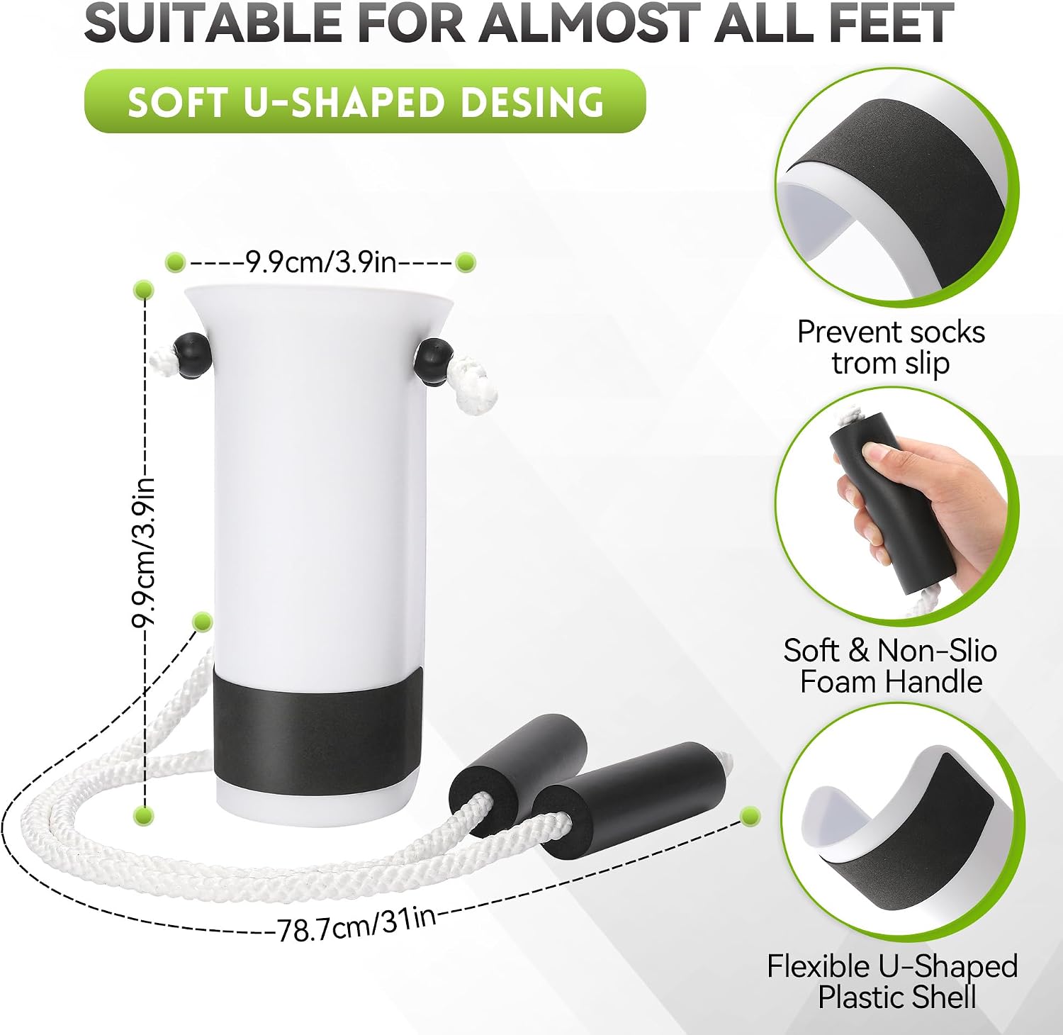 Sock Aids for Putting On Socks Kit - (Sock Helper + 35 Inch Dressing Stick with Sock Remover & Shoe Horn) - Flexible