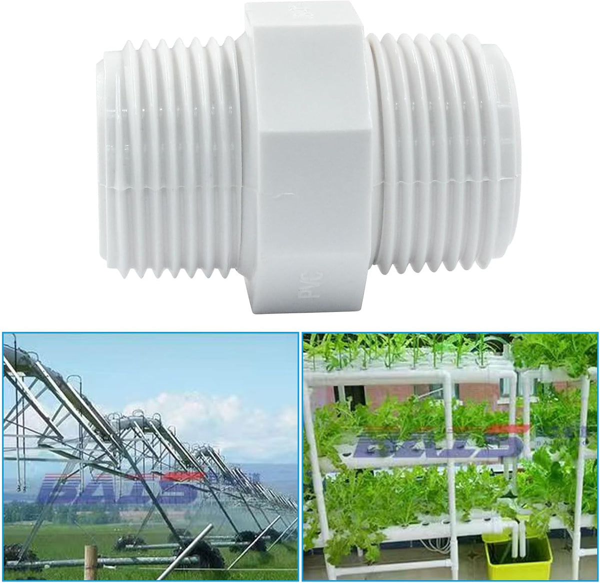3/4 Inch PVC Nipple Coupling Adapter, 10Pcs
