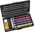 Deluxe Knife Sharpening System: 5-Stone Ceramic Knife Sharpener Kit with Honing Oil - LKCLX | Honing oil included