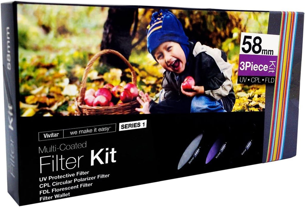 Filter kit - fluorescent / UV / circular polarizer - 58 mm