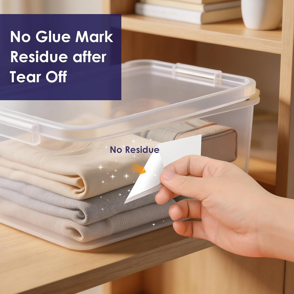 150 Pcs 2"x4" Blank Removable Labels for Storage Bins No Residue