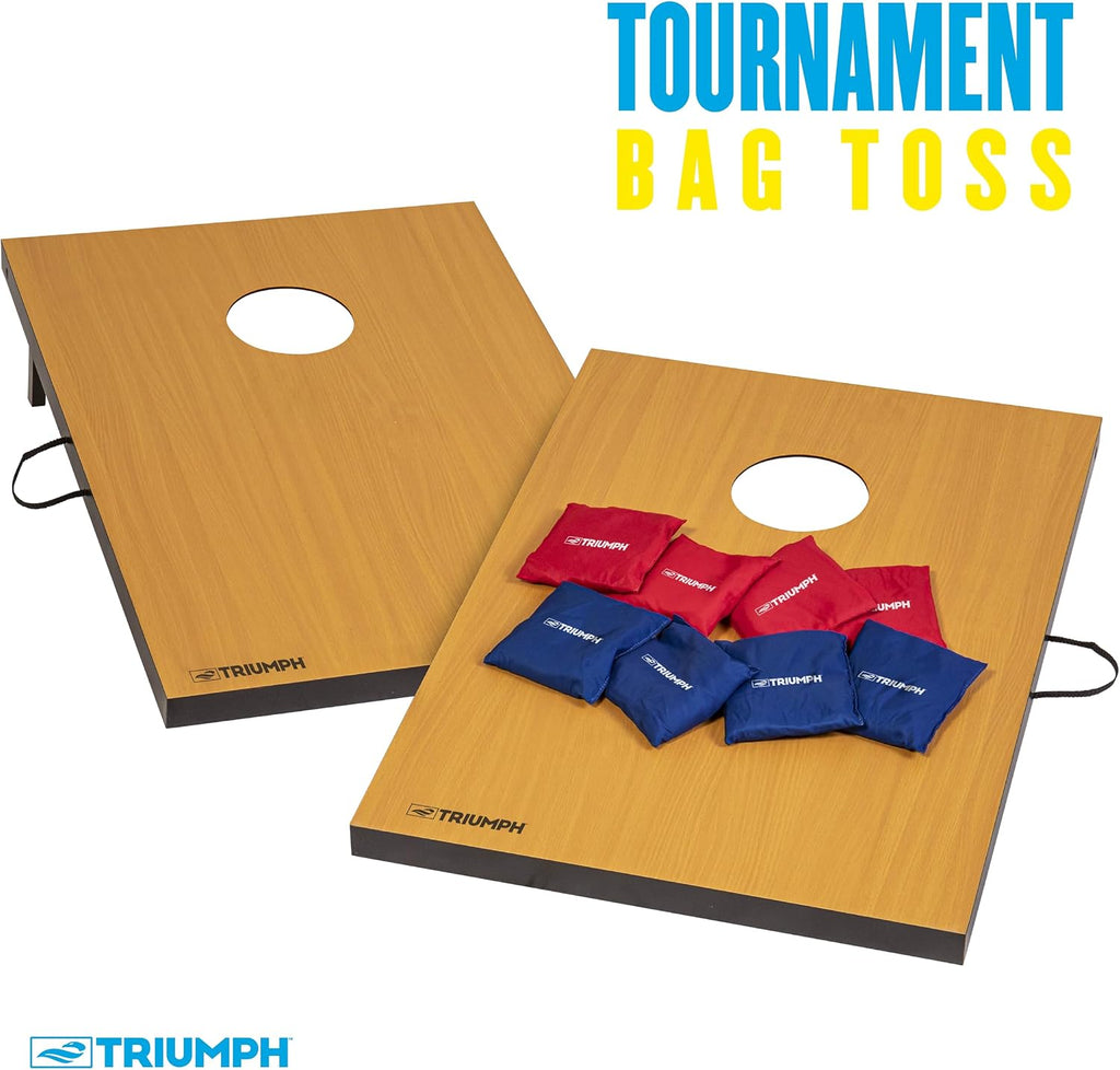 Triumph Tournament 2' x 3' Cornhole Set with 8 All-Weather Bean Bags – Durable Tailgate Game Boards for Backyard
