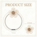 Magnetic Curtain Tiebacks, Boho Curtain Holdbacks, Cream, 2 Pcs
