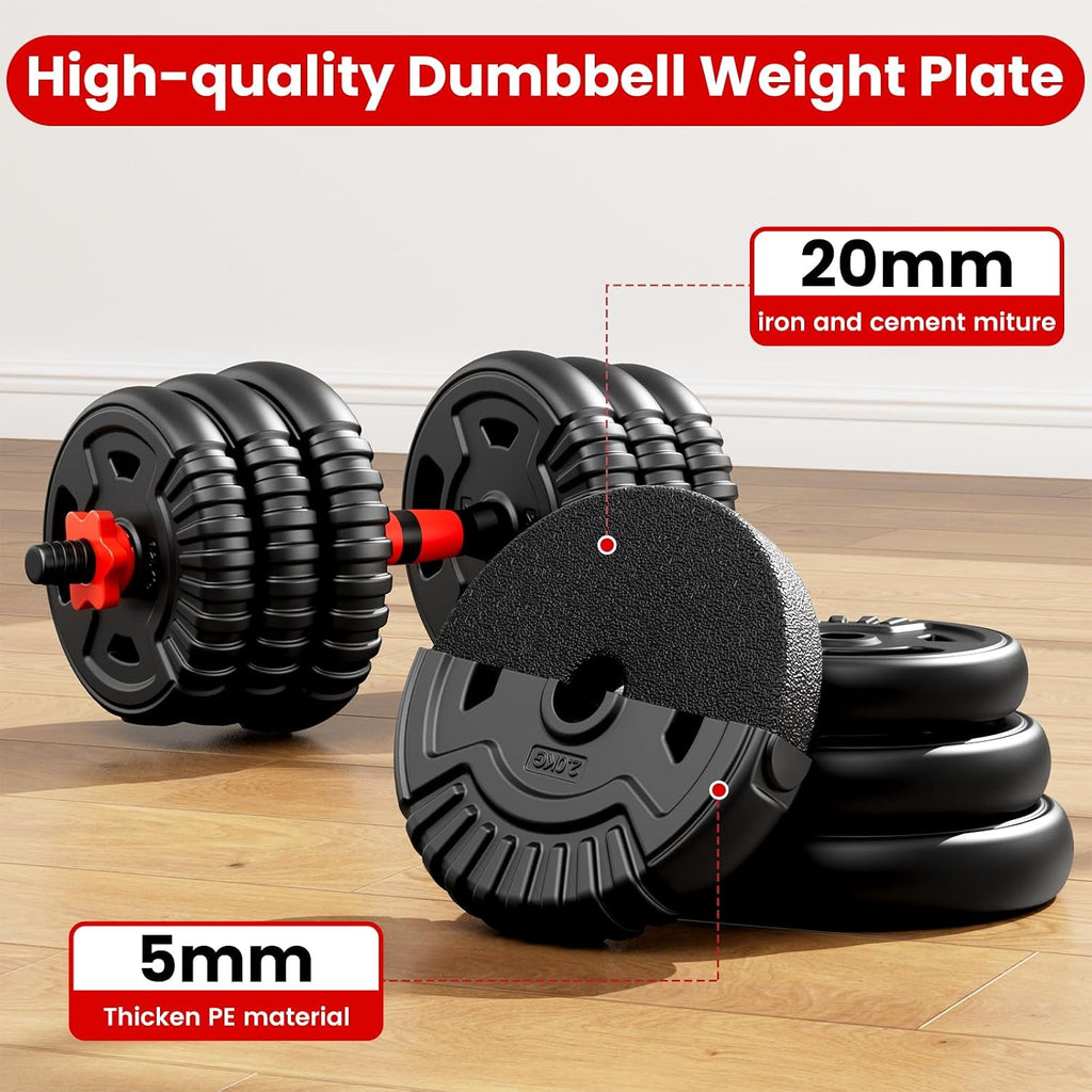 Adjustable Dumbbell Set,22/33/45/70/90lb Free Weight Set with Connector,5-in-1 Dumbbell Set for