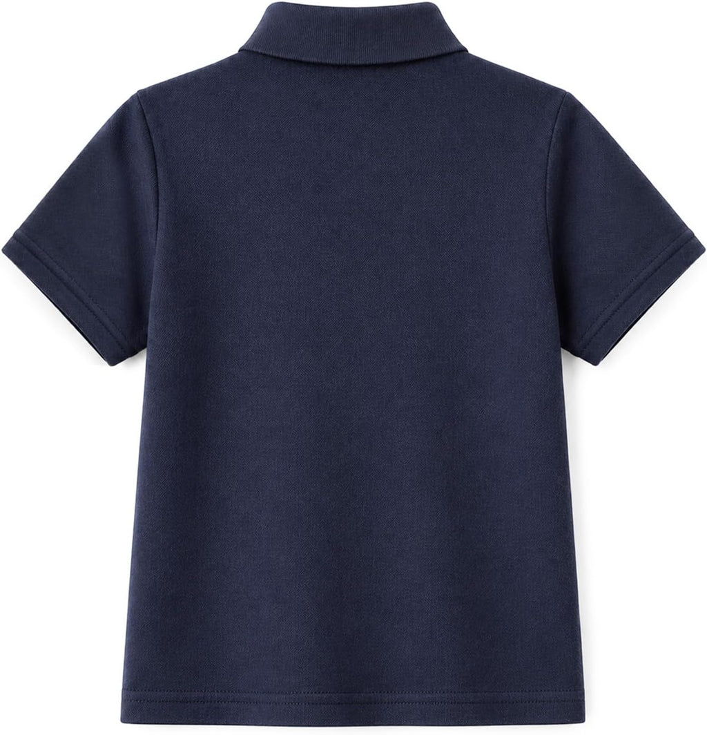 Boys Polo Shirts School Uniform Cotton Blend Collared Tops Kids | Soft cotton blend fabric, breathable and durable