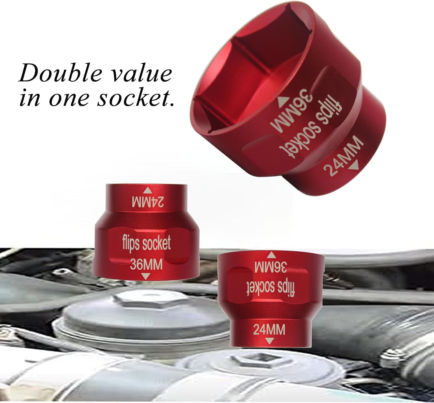 Fuel filter Wrench Tool socket- 3/8Inch Drive, for Duramax Ford 6.0L/6.4L Powerstroke Diesel Fuel Filter/Oil Filter